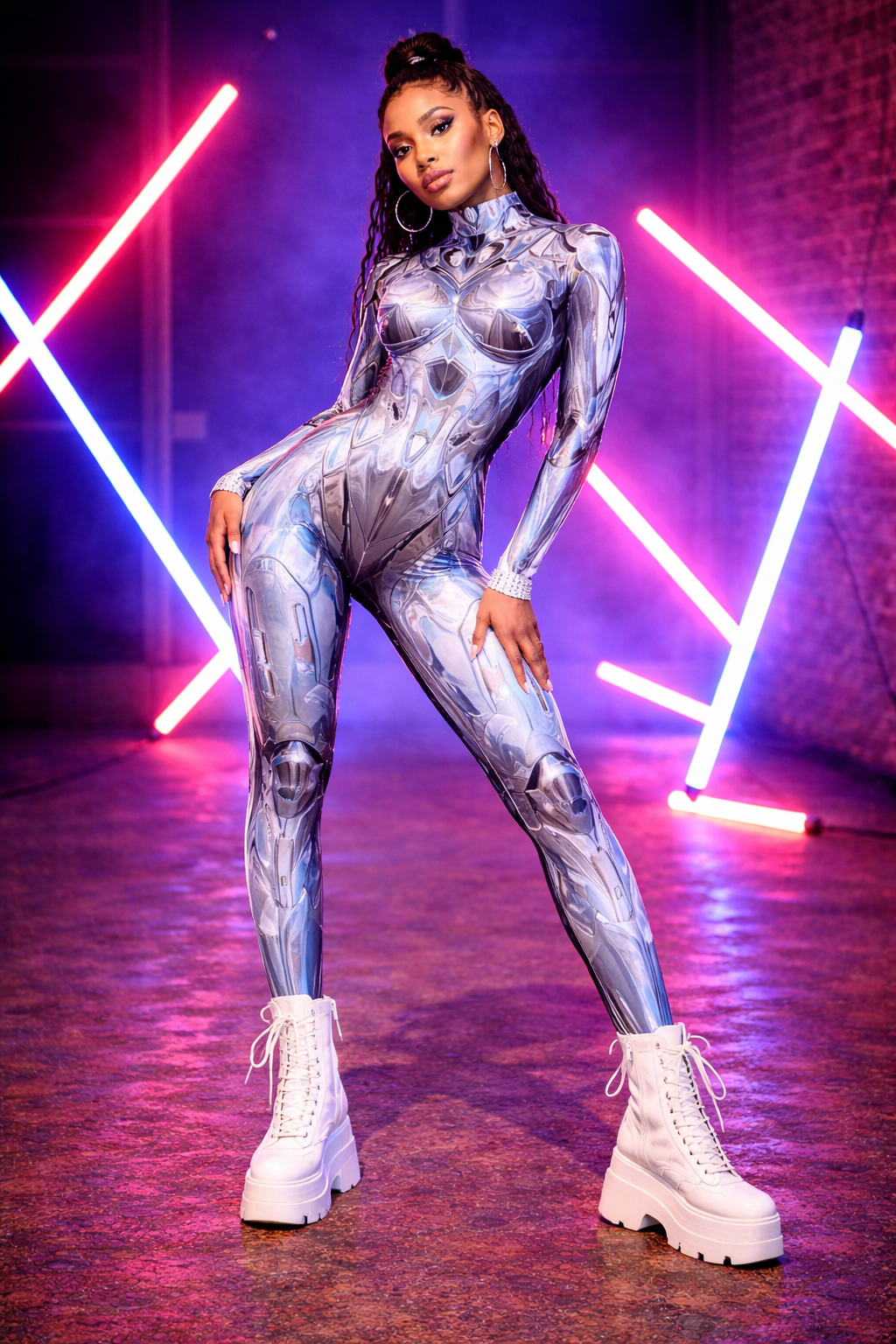 Frisson Liquid Chrome Catsuit