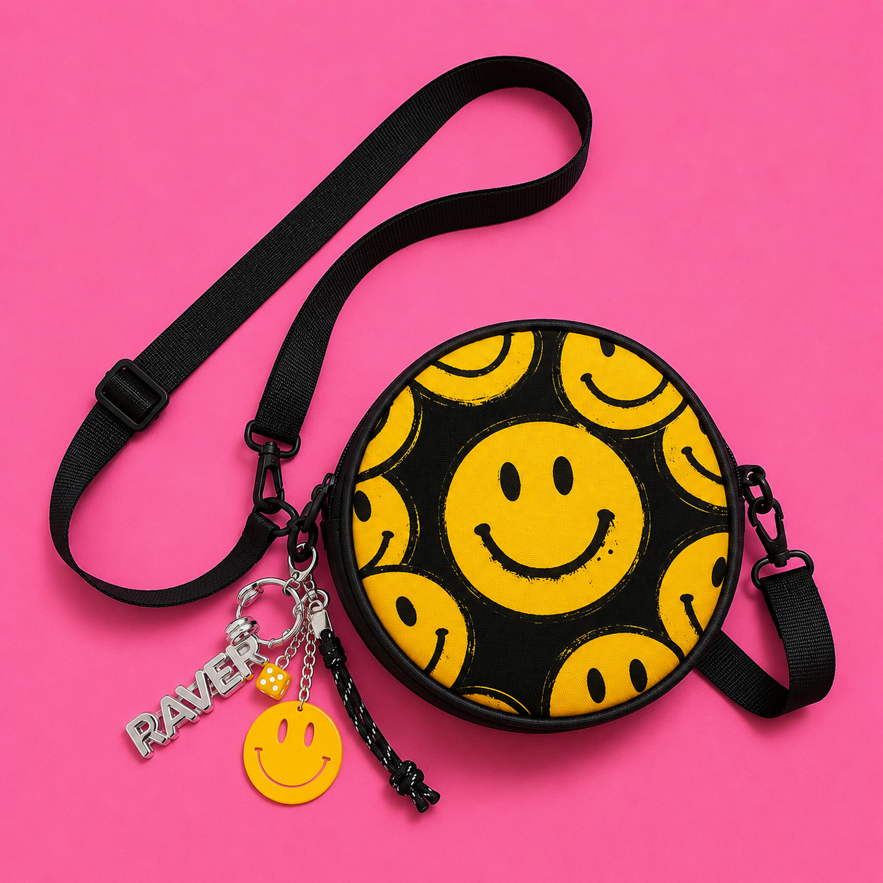 Frisson Repeat Smiley Charm Bag