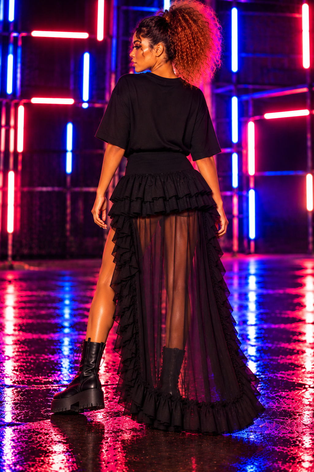 Frisson Dark Desire Ruffle Skirt