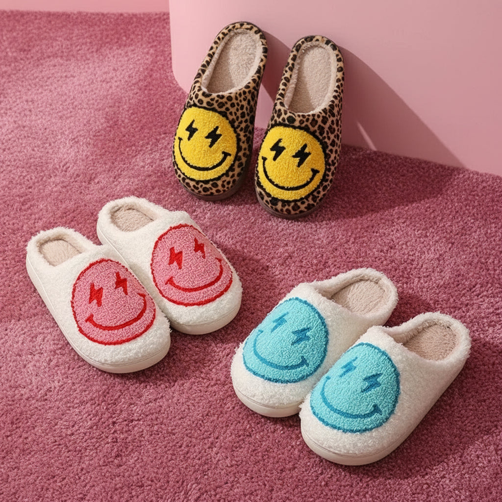 Frisson Electric Smiley Slippers