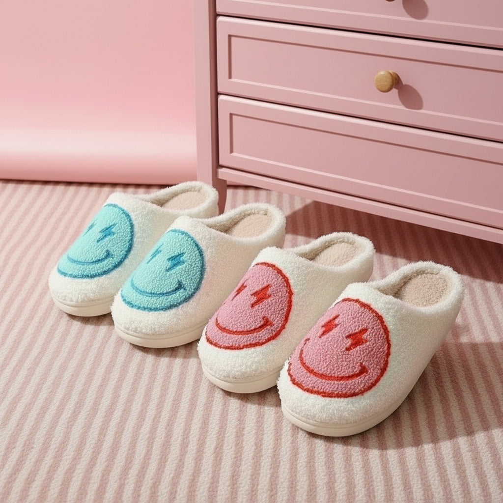 Frisson Electric Smiley Slippers