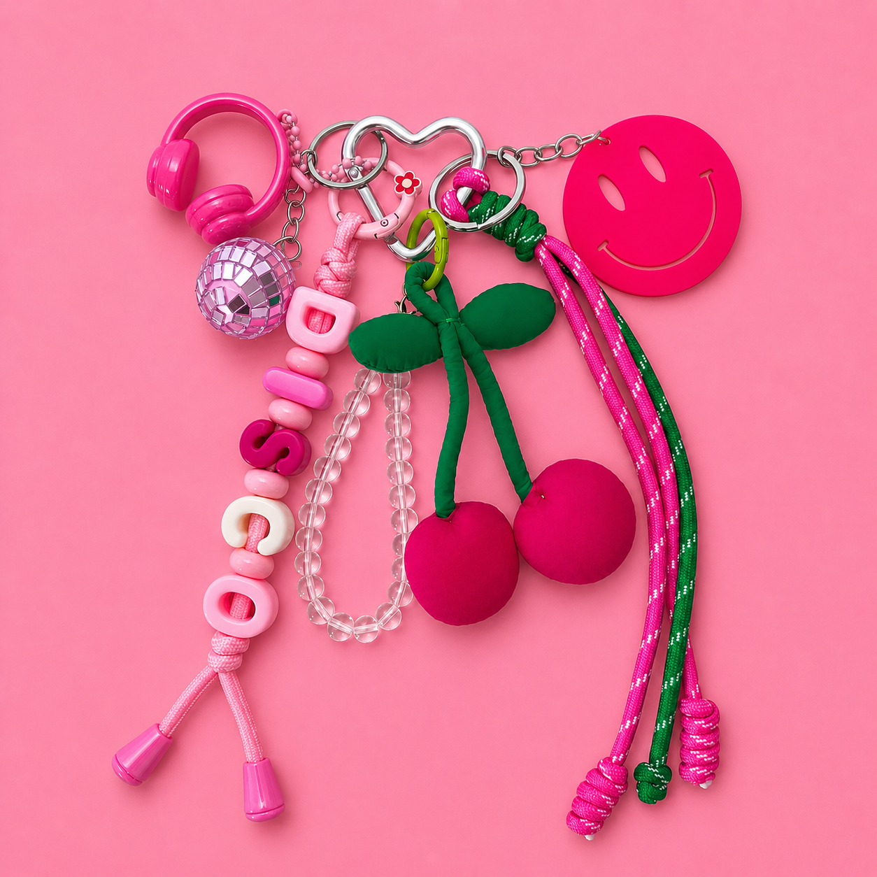 Frisson Pink Disco Bag Charm