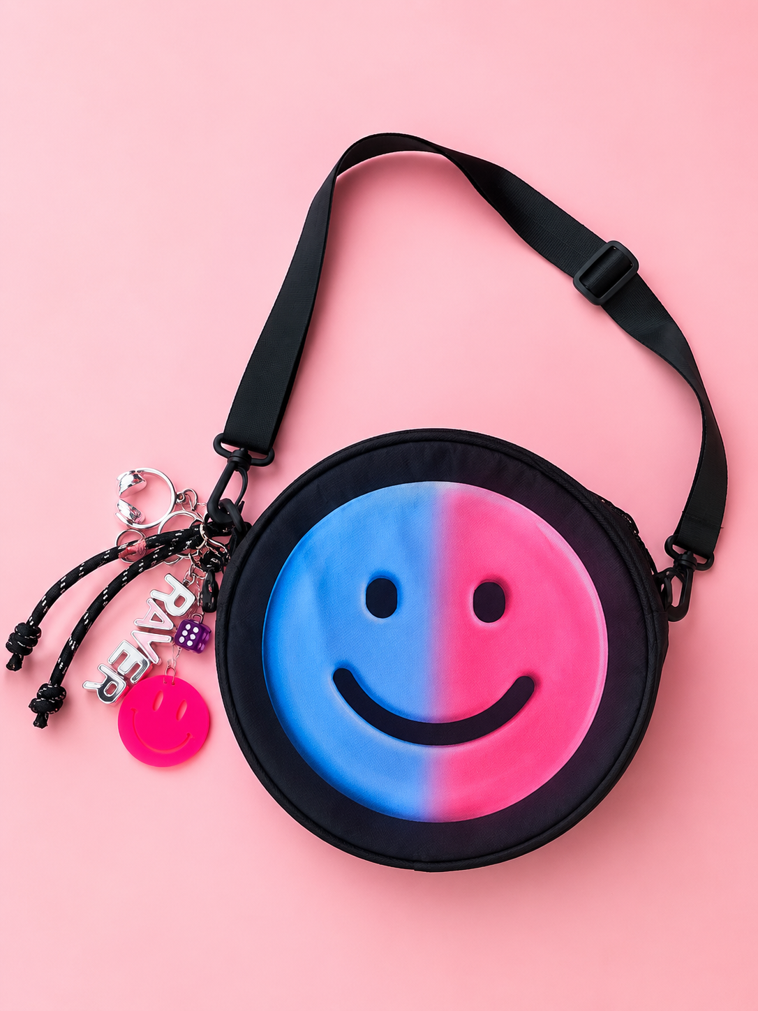 Frisson Pink Smiley Charm Bag