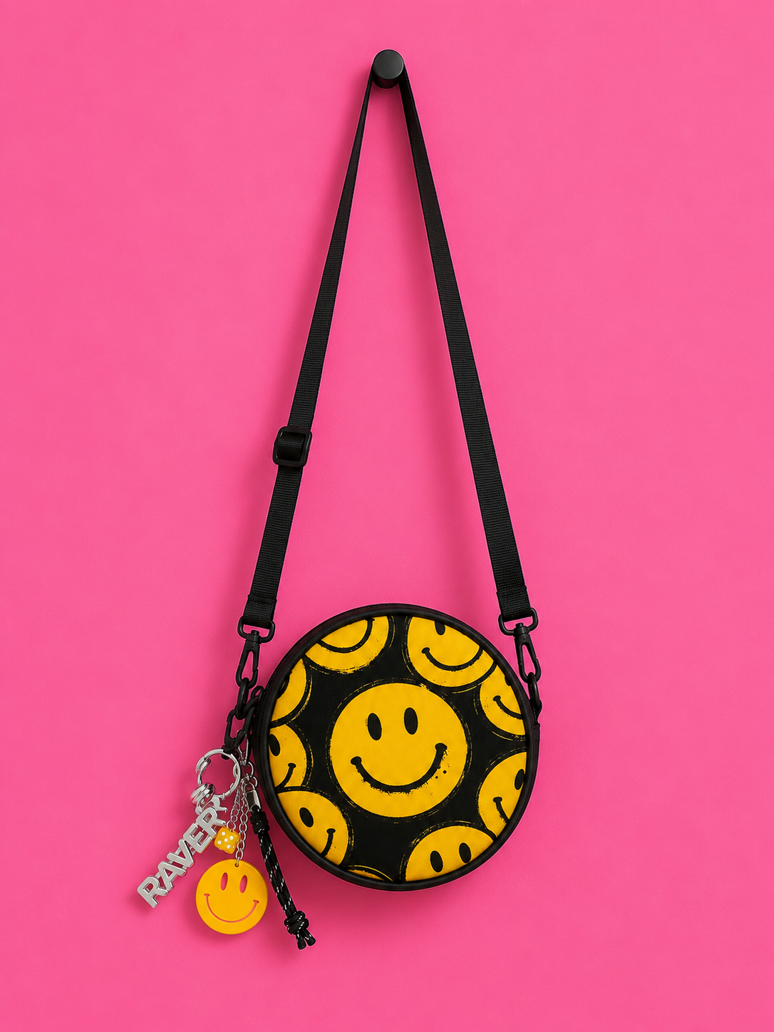 Frisson Repeat Smiley Charm Bag