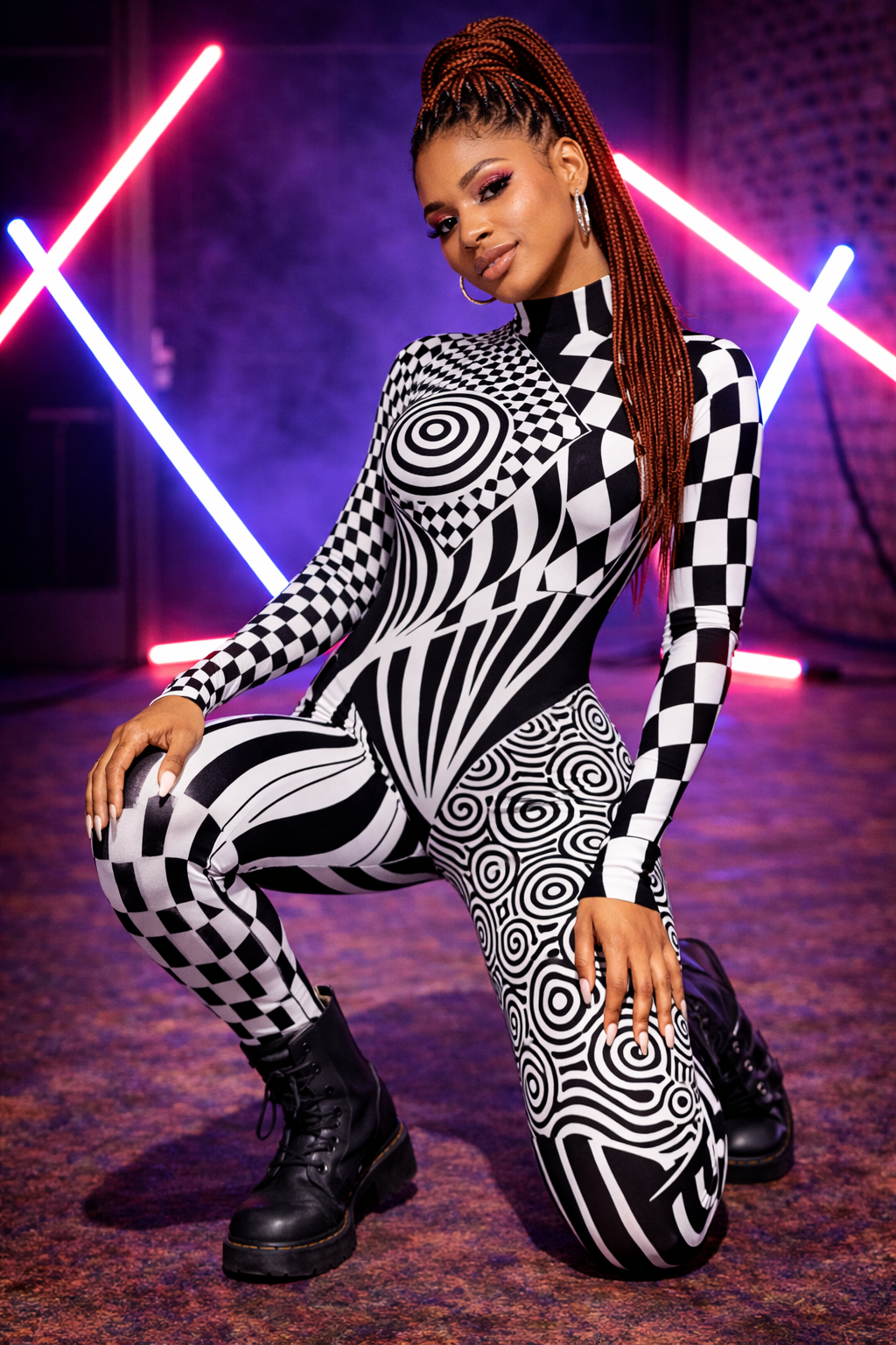 Frisson Optical Illusion Catsuit Fast Delivery