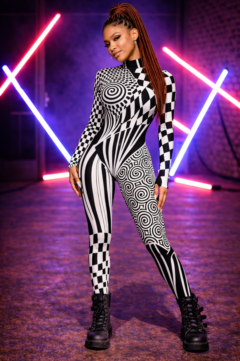 Frisson Optical Illusion Catsuit Fast Delivery