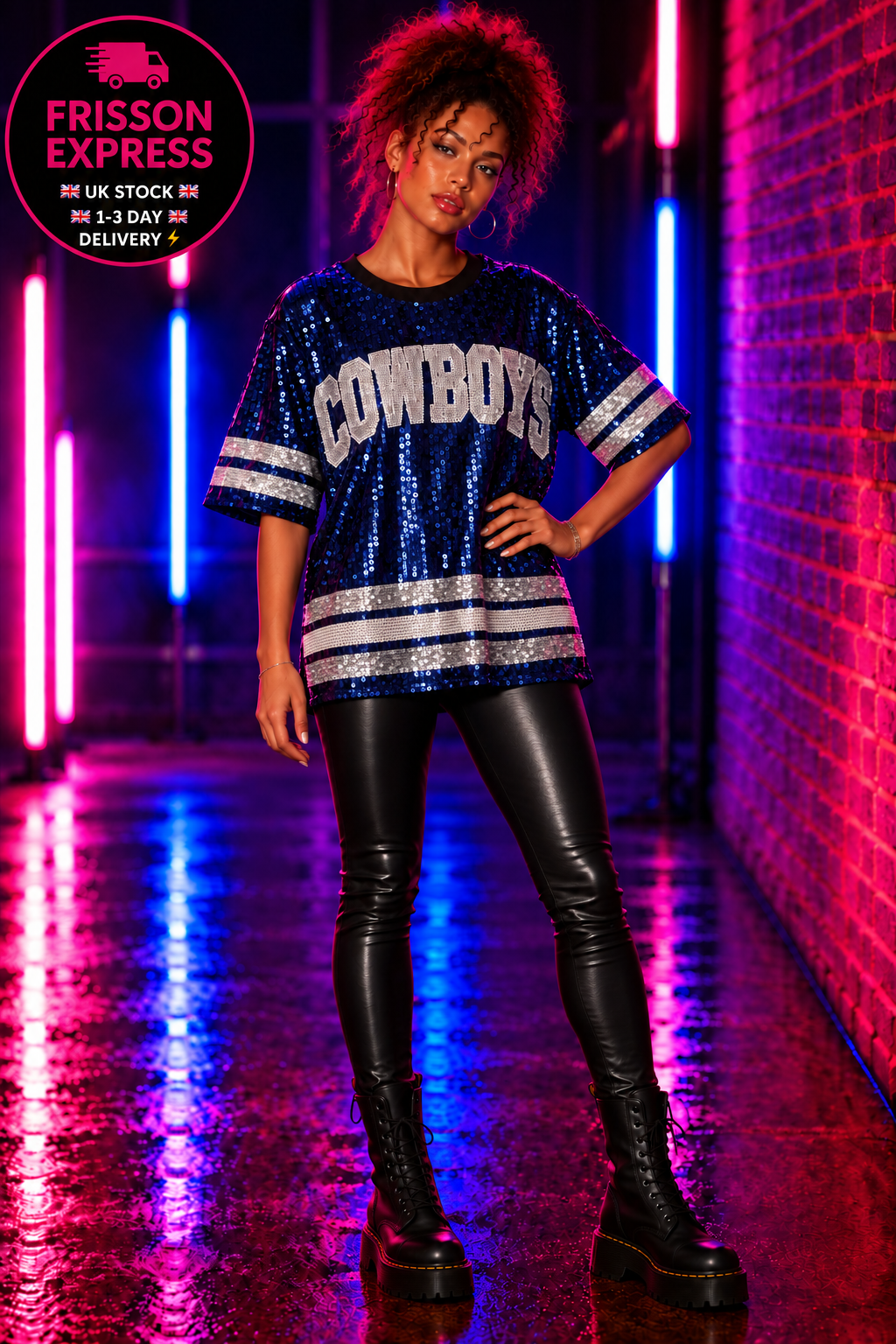 Frisson Midnight Rodeo Sequin Tee