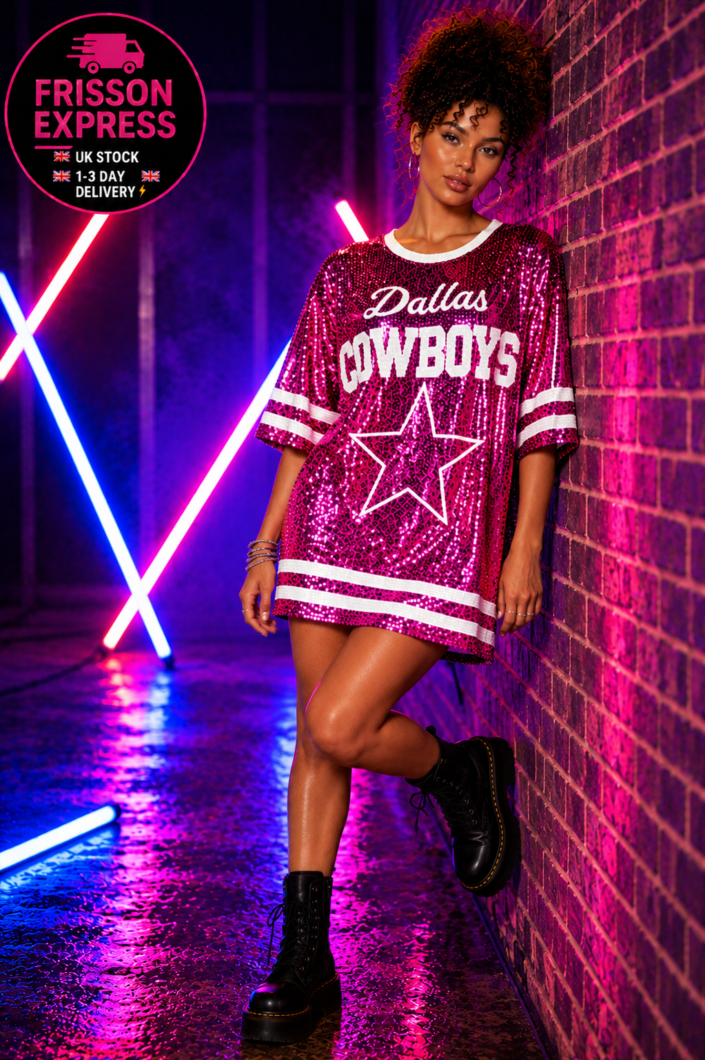 Frisson All Star Sequin Tee Dress